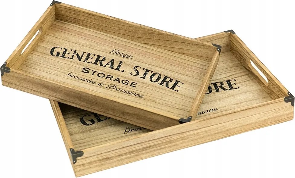 Feliratos Tálca Fa Barna 2db Fogantyúval