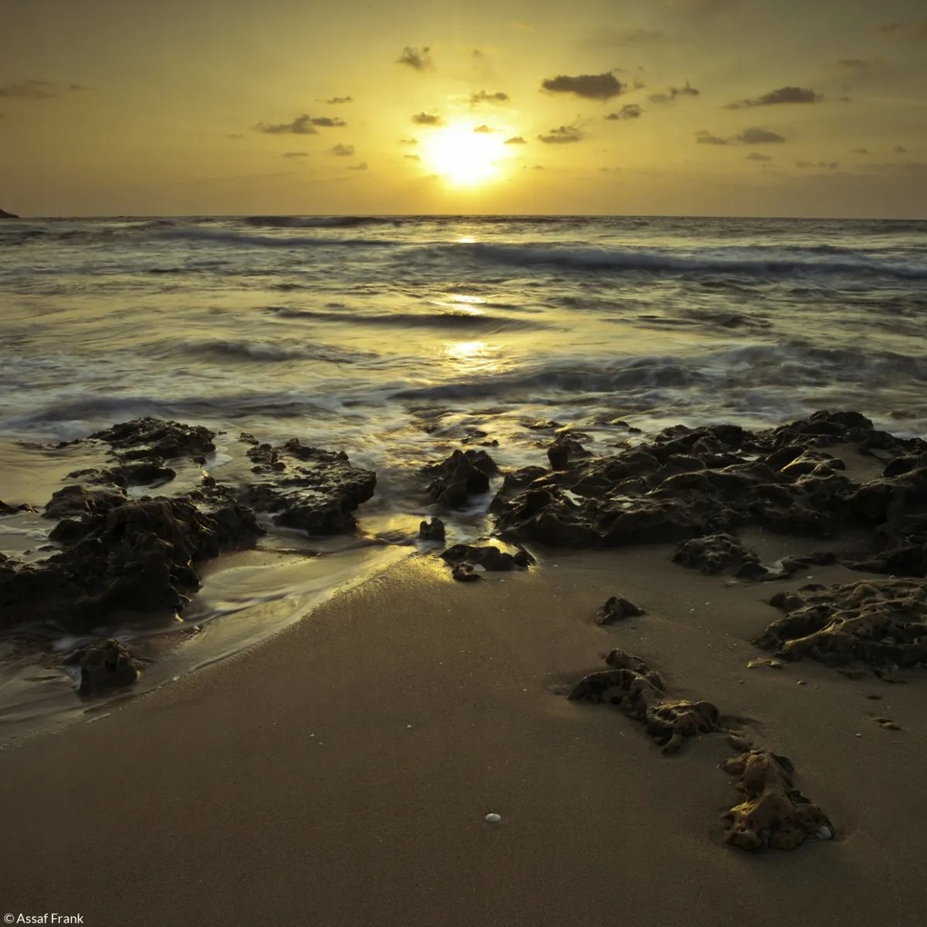 Poszter 20x20cm Naplemente a Palmachim strandon, Assaf Frank