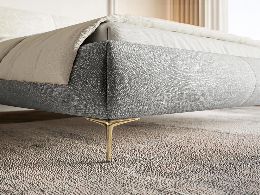 Franciaágy 180 cm Octave 180B (ágyráccsal) (szürke + arany). Akció -15%. 1099936