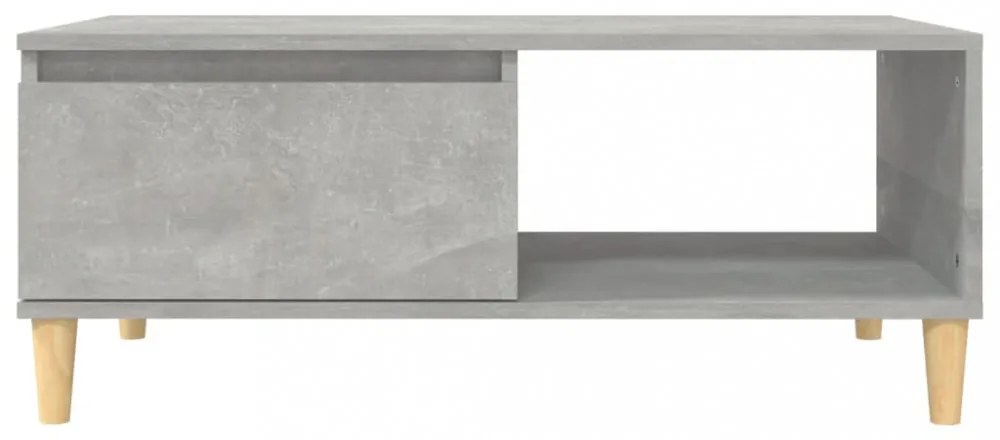 betonszürke szerelt fa dohányzóasztal 90x50x36,5 cm