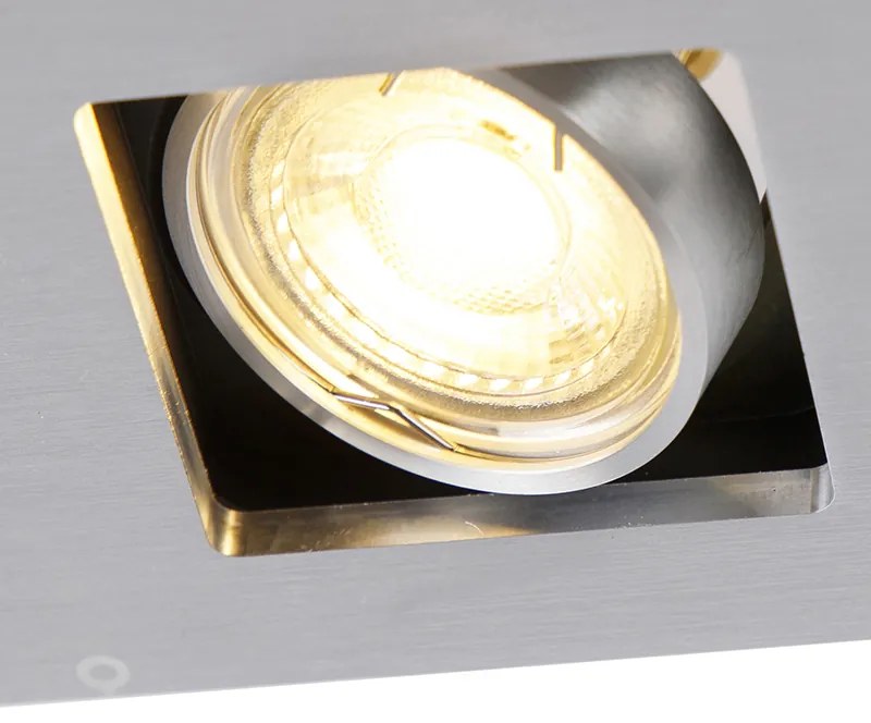 Acél beépített spotlámpa téglalap alakú 2-lámpás - Qure