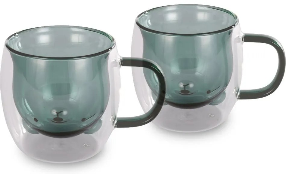 Lamart LT9127 2 részes Bear Vaso pohárkészlet, 250ml, zöld