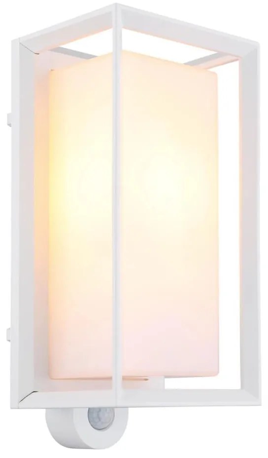 Globo 31982WS - Érzékelős kültéri fali lámpa LOGANA 1xE27/60W/230V IP44 fehér