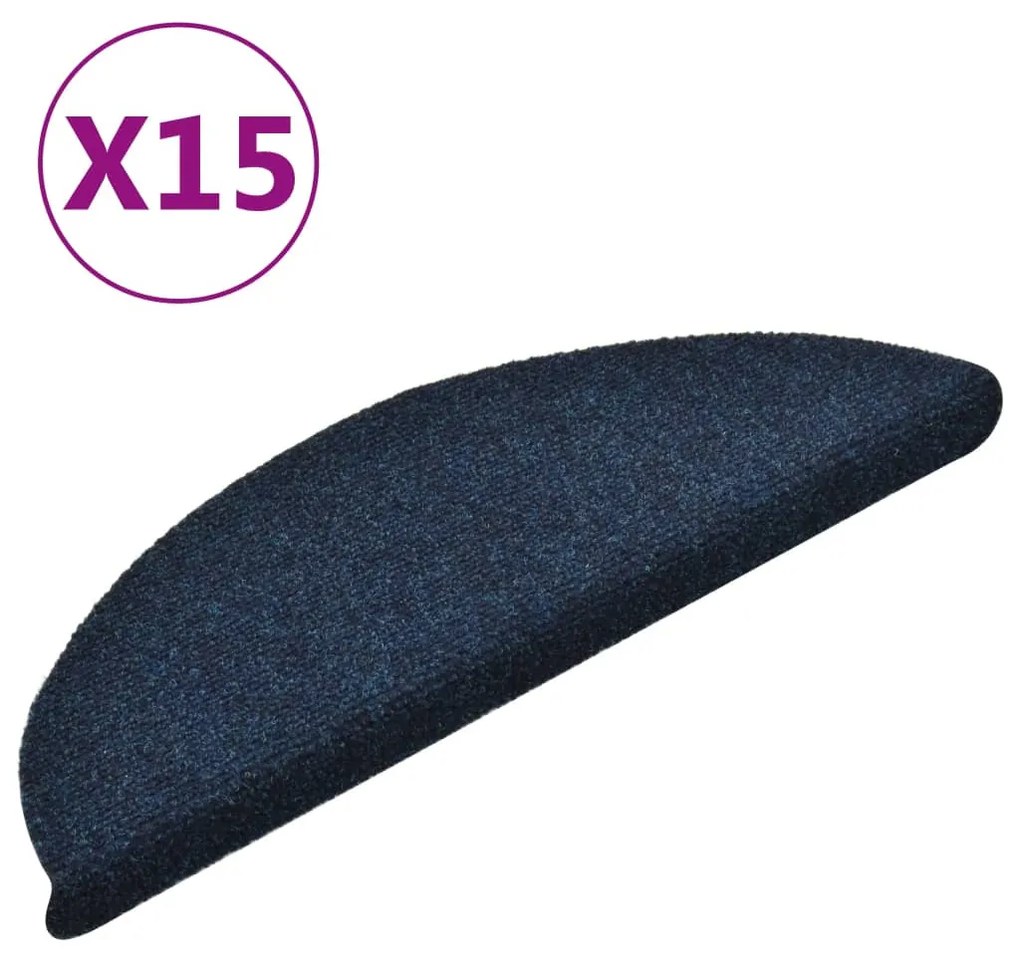 15 db tengerészkék tűlyukasztott öntapadó lépcsővédő 56x17x3 cm