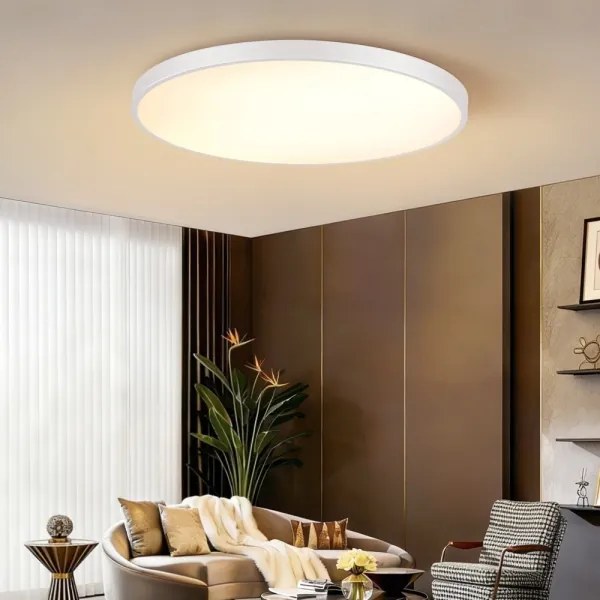 Immax NEO 07316L-LED fényerőszabályozható mennyezeti lámpa SEMPLICI 128W/230V Ø100 cm, Wi‑Fi, Tuya-kompatibilis, fehér + távirányító