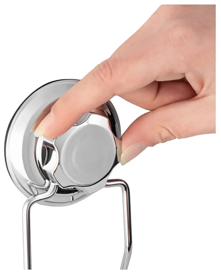 Ezüstszínű öntapadós fém fürdőszobai polc Bestlock Bath – Compactor