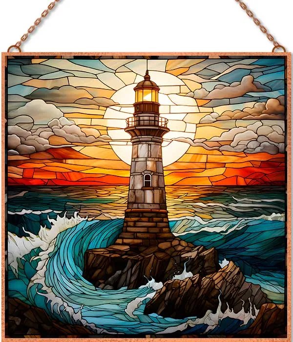Lighthouse üvegkép, falikép