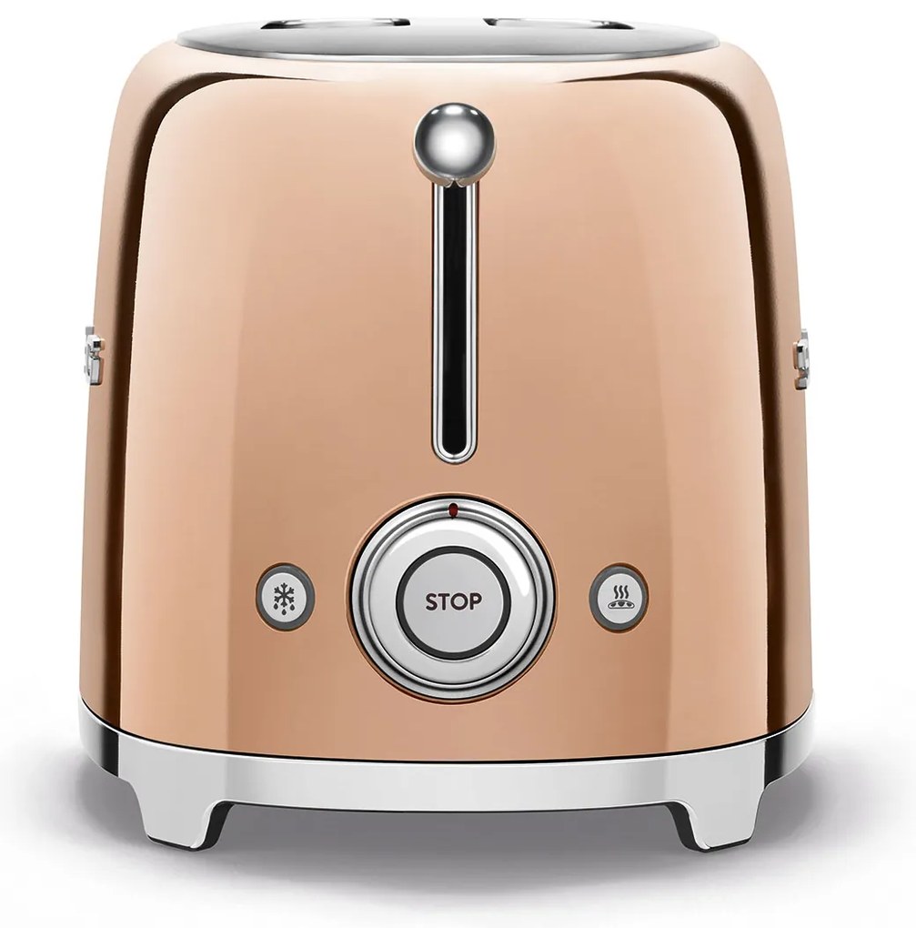 50-es évekbeli, Retro stílusú kenyérpirító, P2 rózsaszín arany 950W - SMEG