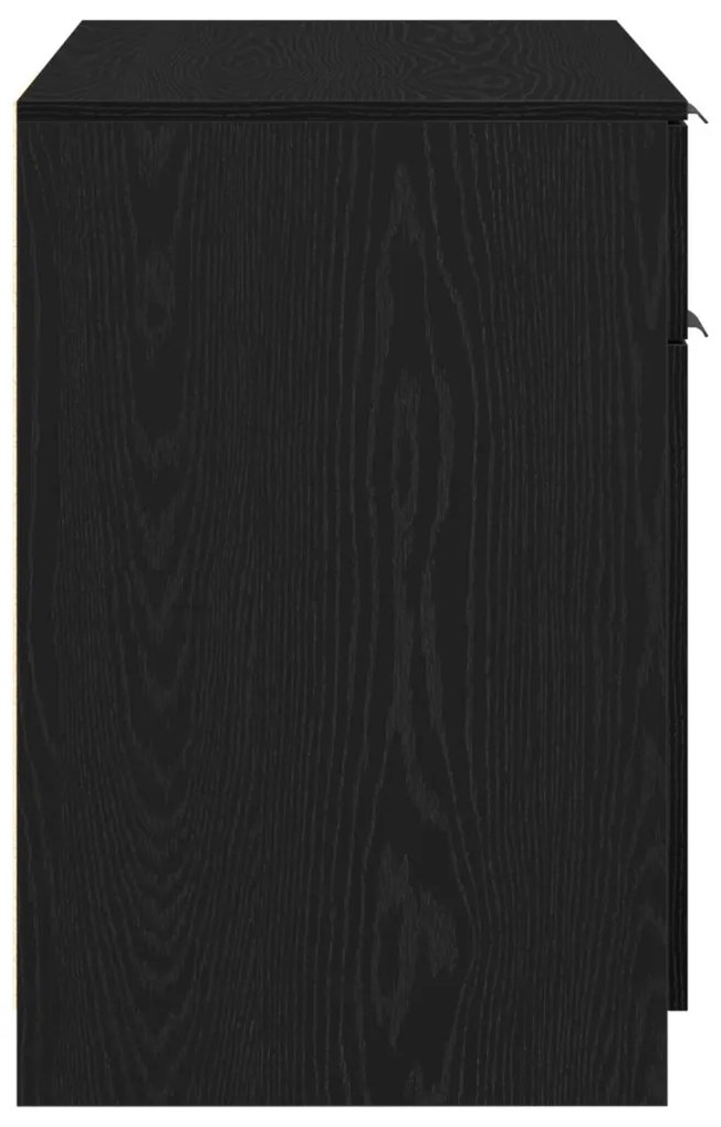 vidaXL Fekete Tölgy Íróasztal - 100x50x75 cm - Mérnöki Fából Készült