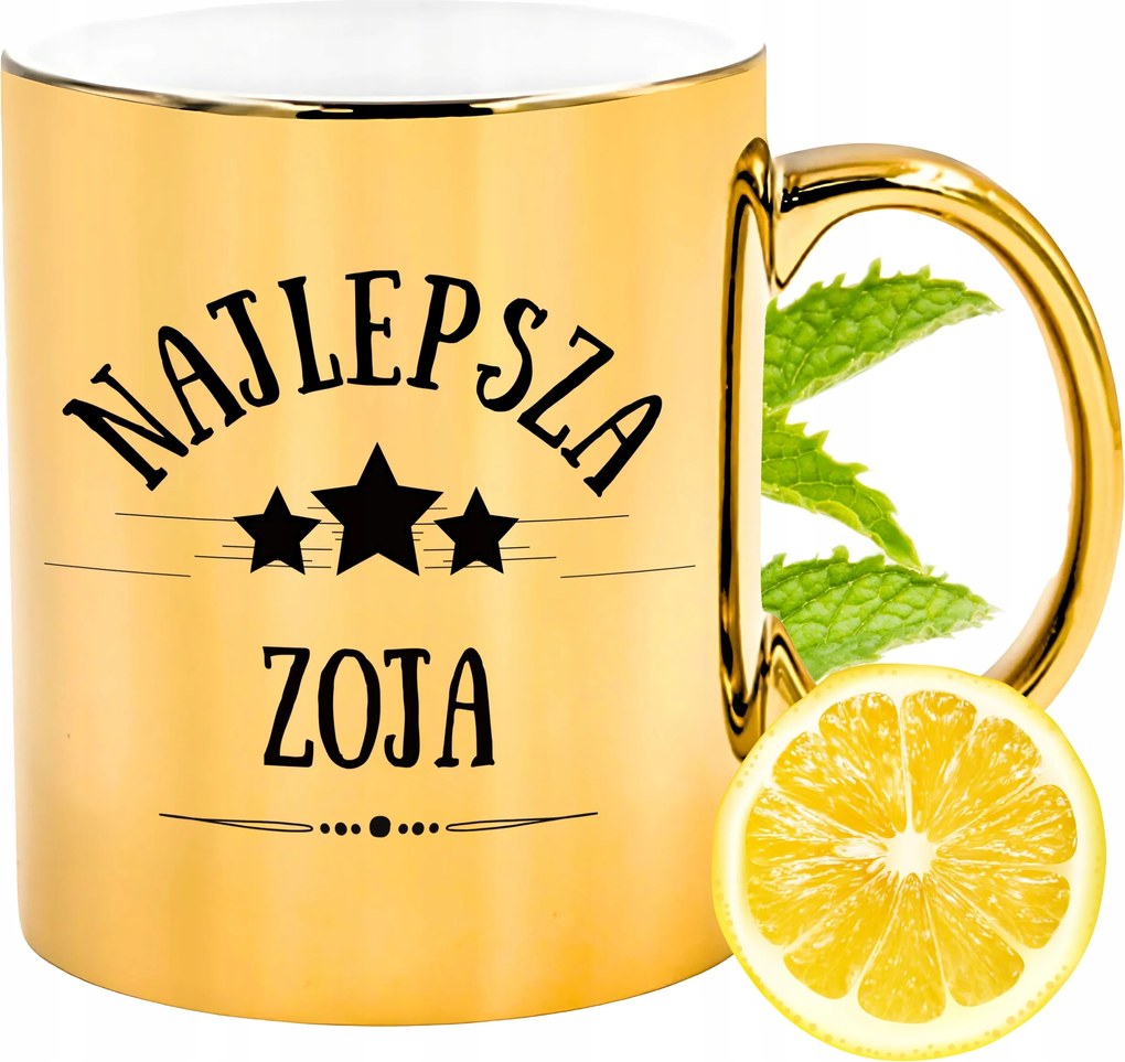 Prémium Arany Csillogó Bögre Zoi Ajándék Nyomtatott Fotóval