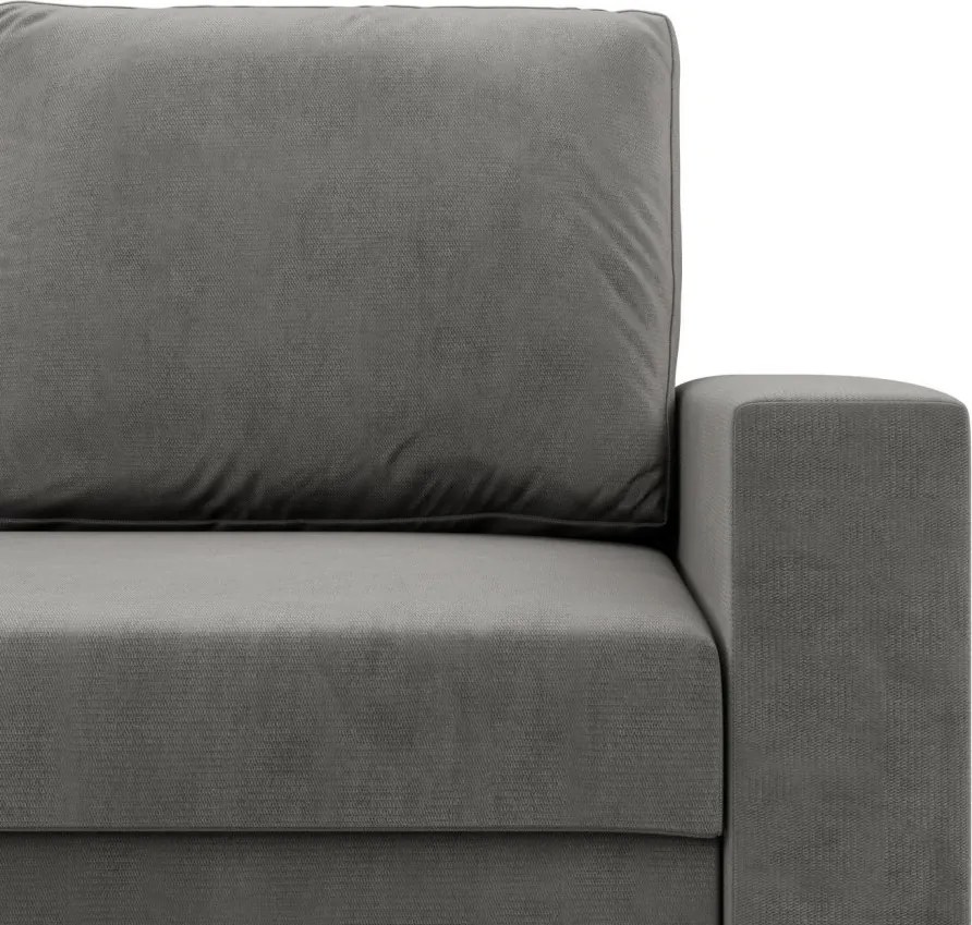 Zeus fotel, egyenes kartámasz, bársony, bonell töltet, világosszürke