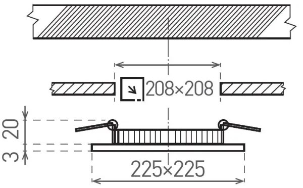 LED Beépíthető lámpa VEGA LED/18W/230V 2900/3900/5800K 22,5x22,5 cm fehér