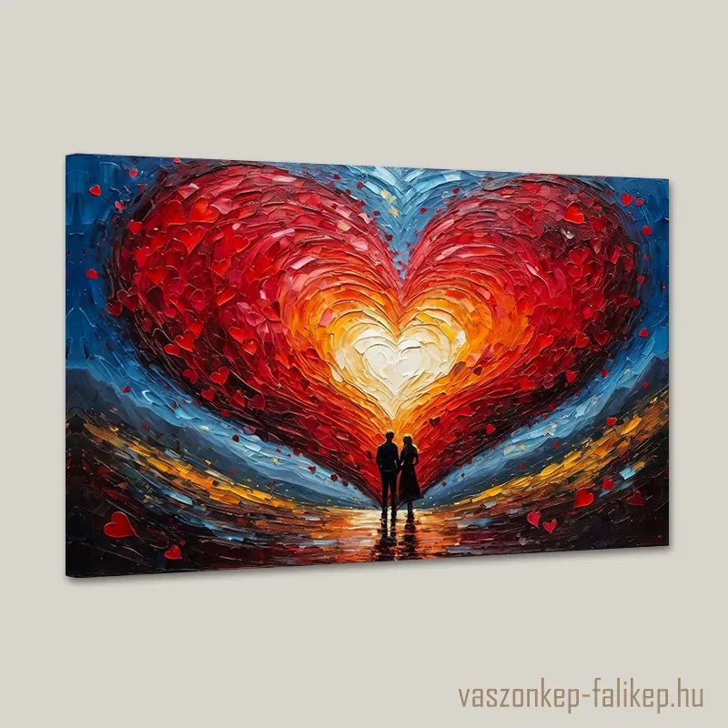 Szív horizont – Prémium vászonkép a szerelem fényében 60x40 cm