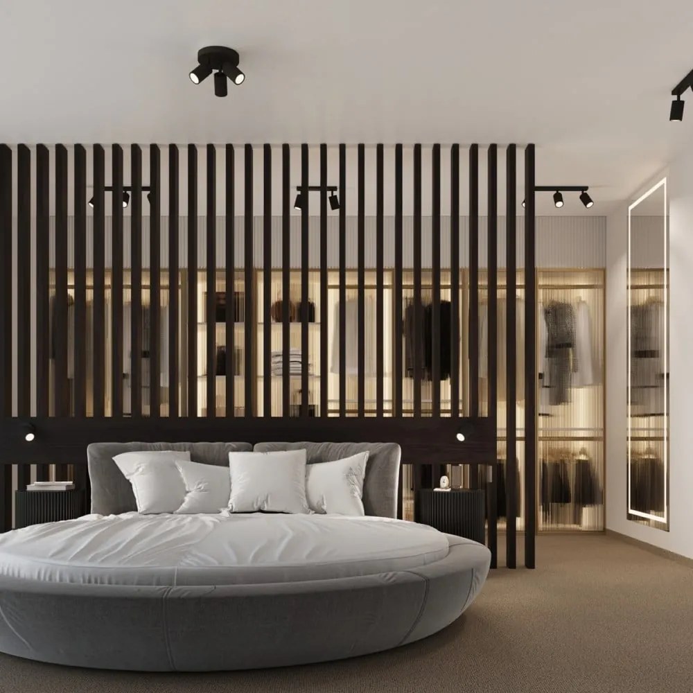 Fekete spotlámpa 6,5x45 cm Gleam – Sollux