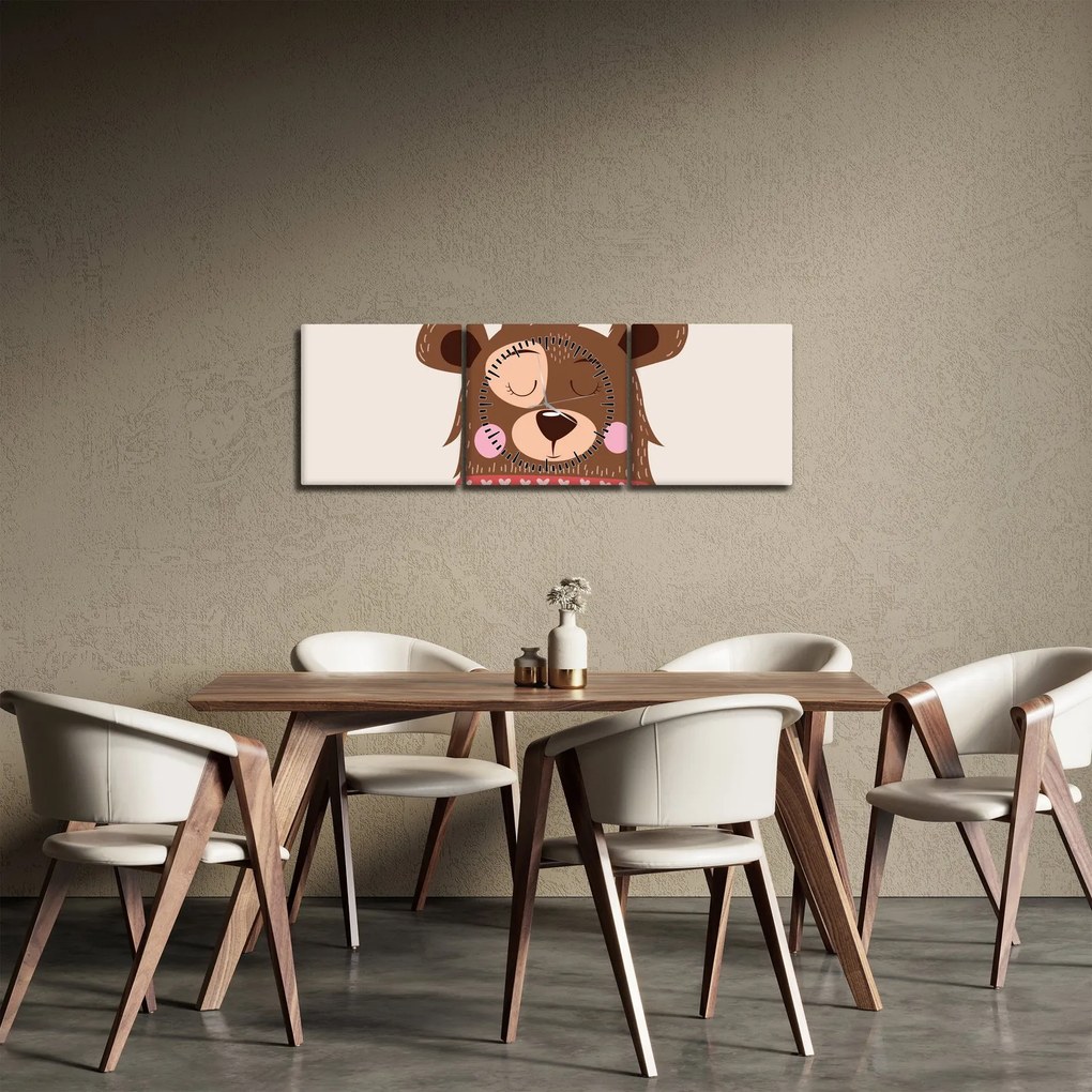 Kép - Teddy maci piros sállal (órával) (90x30 cm)