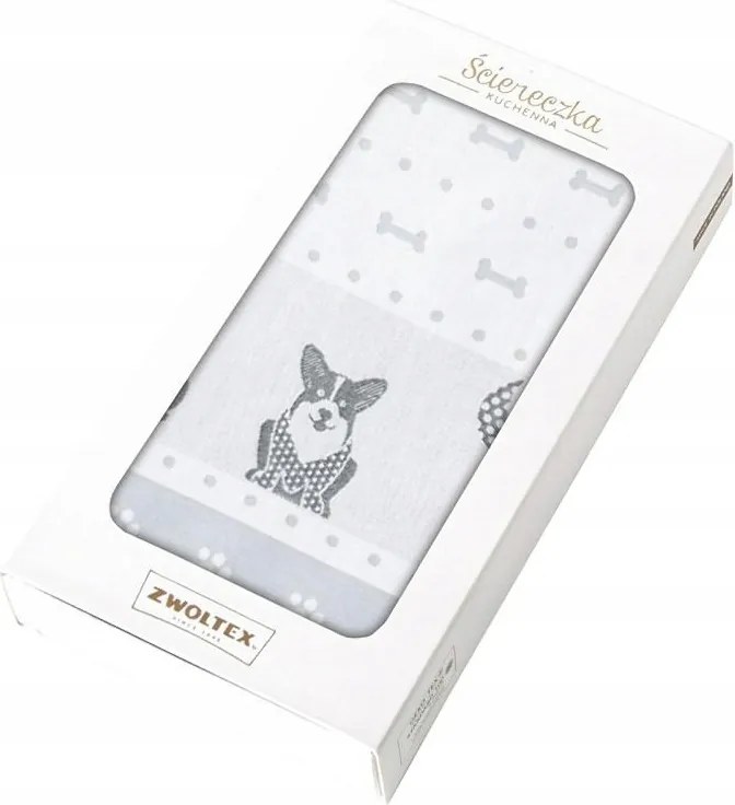 Konyhai törlőkendő 50x70 Alex dobozban kutyus szürke ajándék