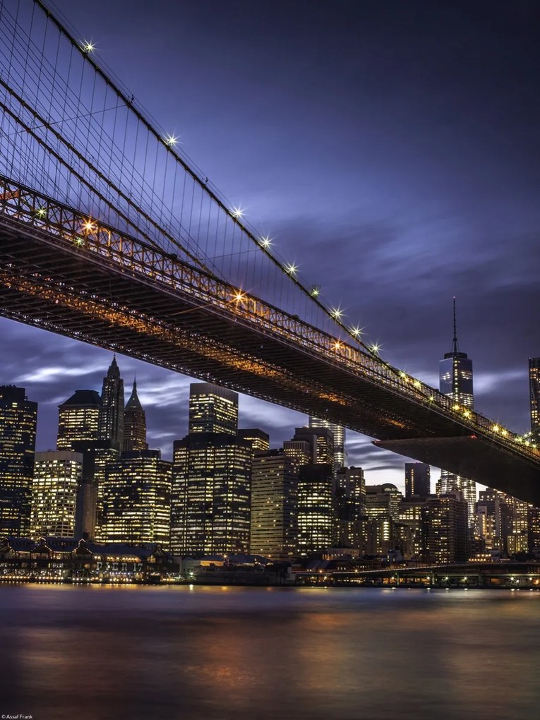 Poszter 30x40cm Brooklyn híd és Alsó-Manhattan panoráma alkonyatkor 3