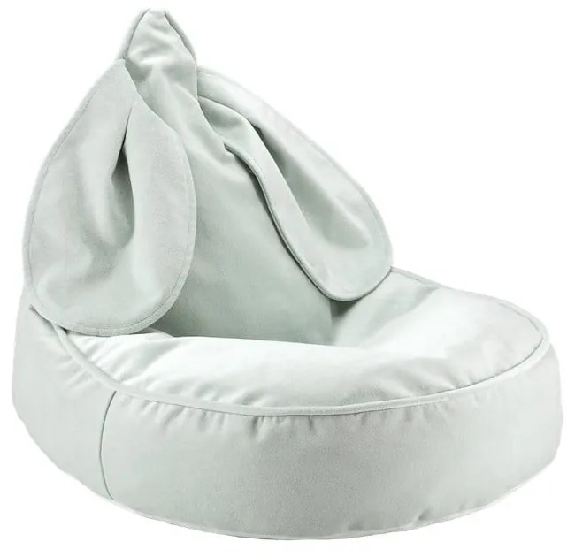 Mentazöld bársony gyerek babzsákfotel Bunny – Wigiwama