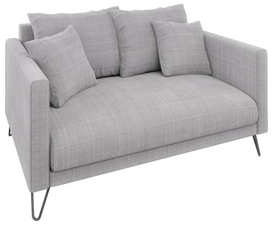 Világosszürke zsenília kanapé 140 cm Freya – Ropez