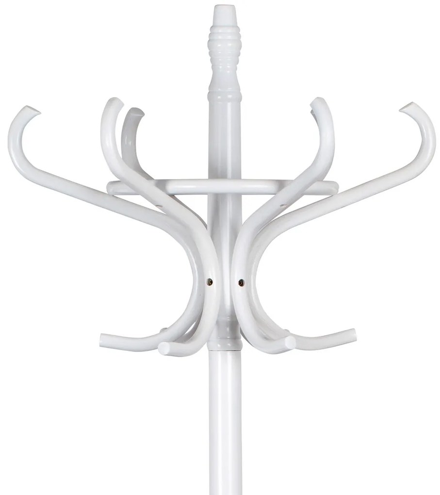 Masszív fa fogas, matt fehér, 185 cm