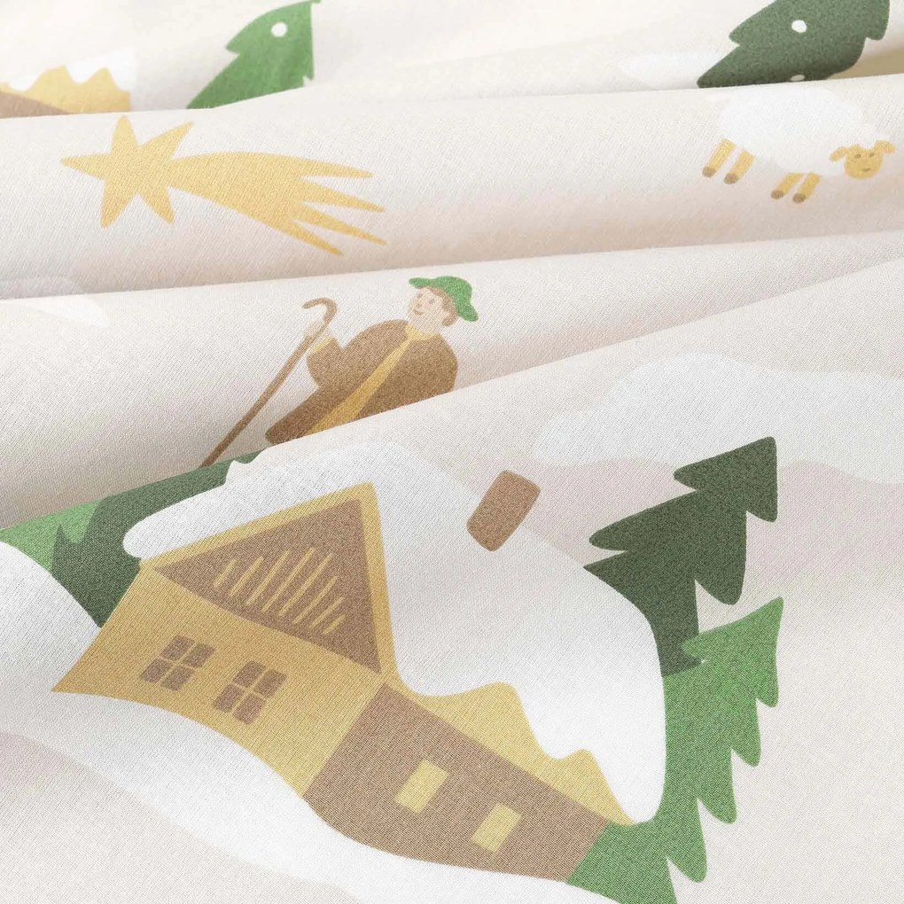 Goldea karácsonyi pamut drapéria - karácsonyi dalok 220x150 cm