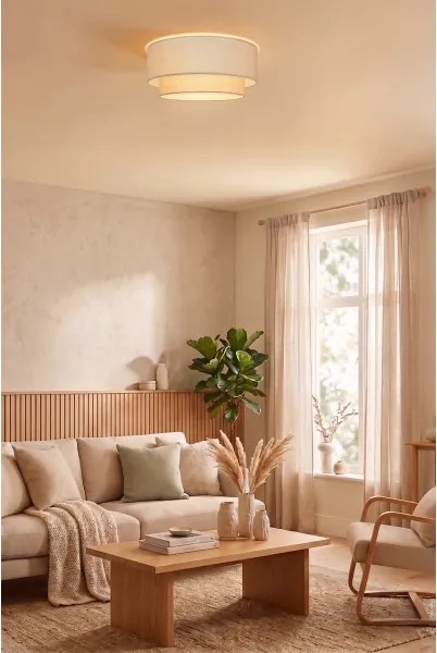 Brilagi - LED mennyezeti lámpa BOHO ECO 1xE27/10W/230V átmérő 40 cm krémszínű