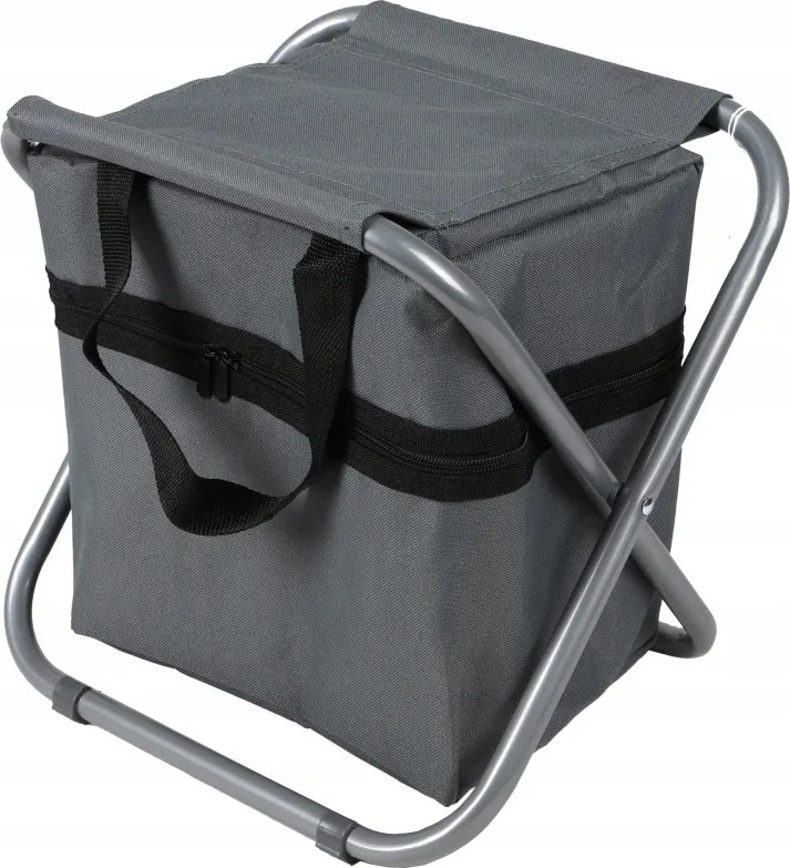 Összecsukható bárszék hűtődobozzal szürke 33x27x35cm