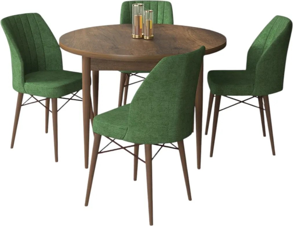 Rox étkezőgarnitúra, barokk-khaki, 90 cm