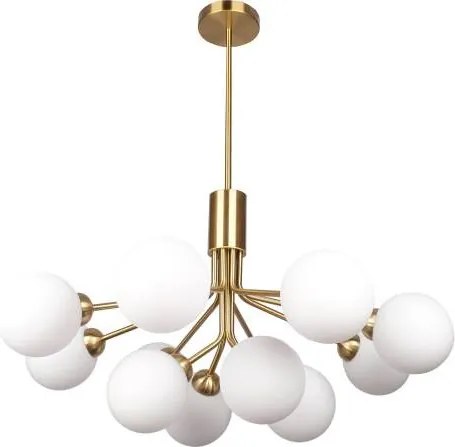 COSMOLIGHT P12049BR CAPE TOWN Glamour Csillár Fehér, Sárgaréz G9 IP20