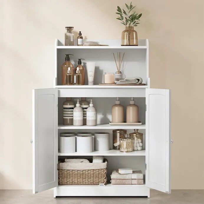 Fehér Fürdőszobai Szekrény 60×30×100 cm, MDF. AUK-E1177 WT