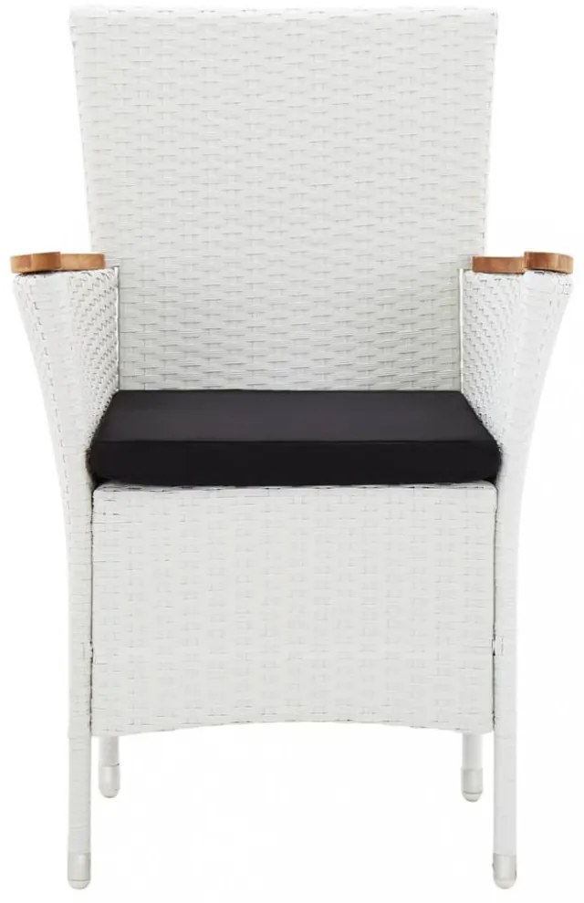 5 részes kültéri fehér polyrattan étkezőgarnitúra