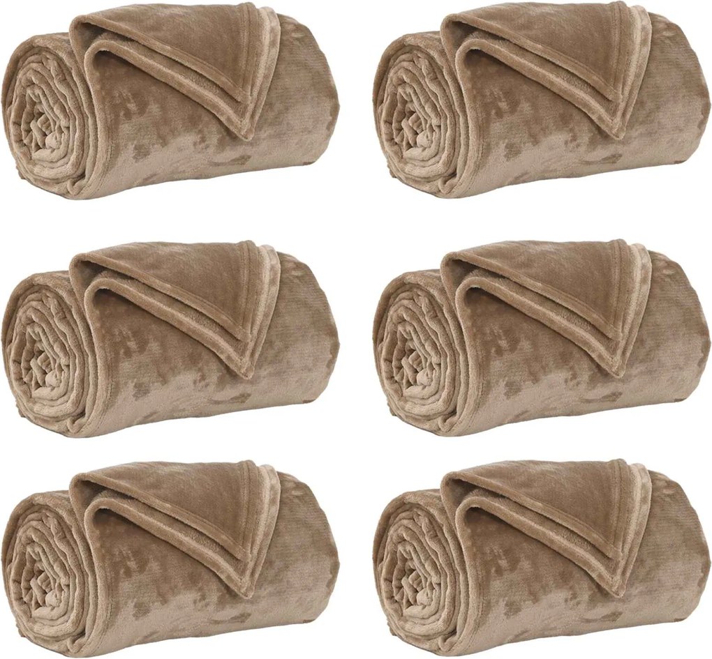 vidaXL Takarók 6 pcs Teve 150 x 200 cm Gyapjú
