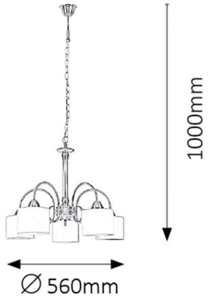Rabalux 7276 - Csillár EDITH 5xE27/60W/230V bronz