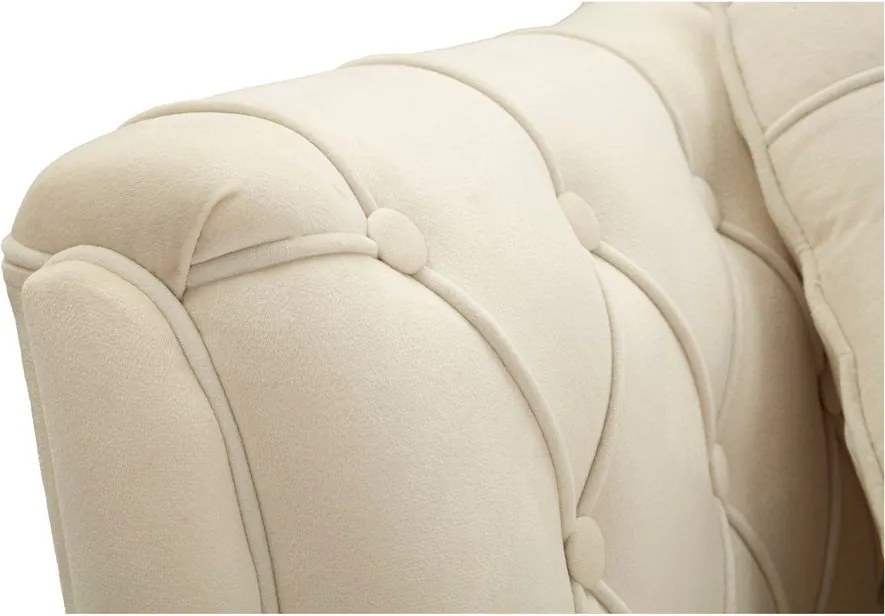 Krémszínű bársony kanapé 130 cm Budapest – Mauro Ferretti