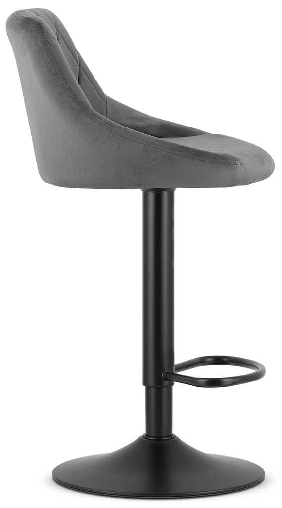 AKCIÓ Szürke bárszék VELVET KAST fekete lábbal II. osztály