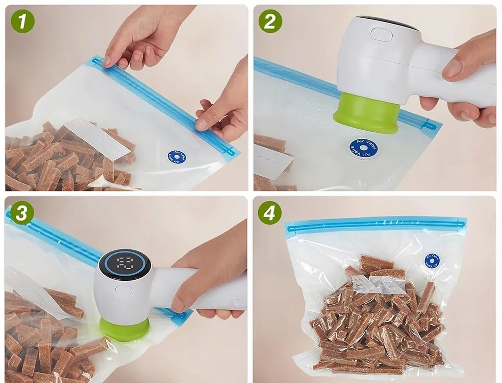 Többfunkciós vákuumpumpa - VERK 27539 - LED kijelzővel + tasakok