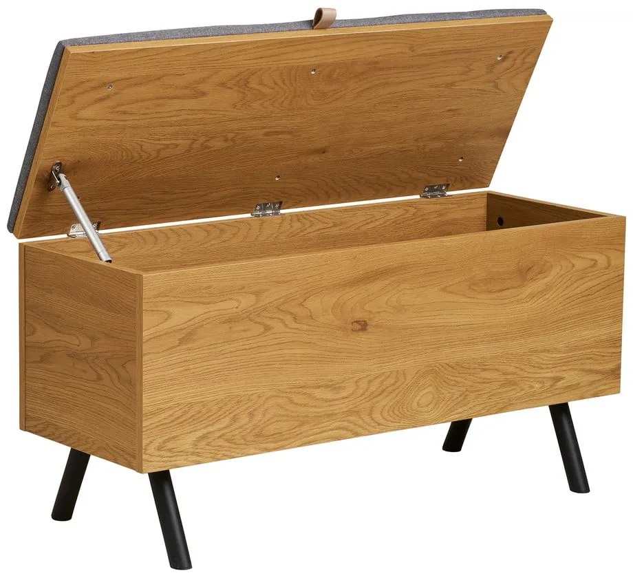 Natúr színű tárolóláda tölgyfa dekorral 92x48x33 cm Barco – House Nordic
