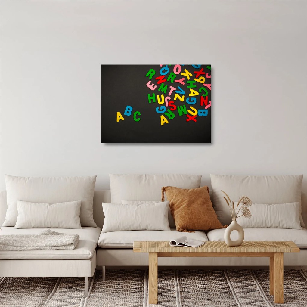 Kép - színes betűk (üvegen) (70x50 cm)