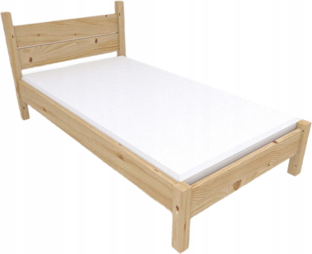 Gyerekágy 80x180 ágyráccsal Alacsony Nyers Skandináv Természetes