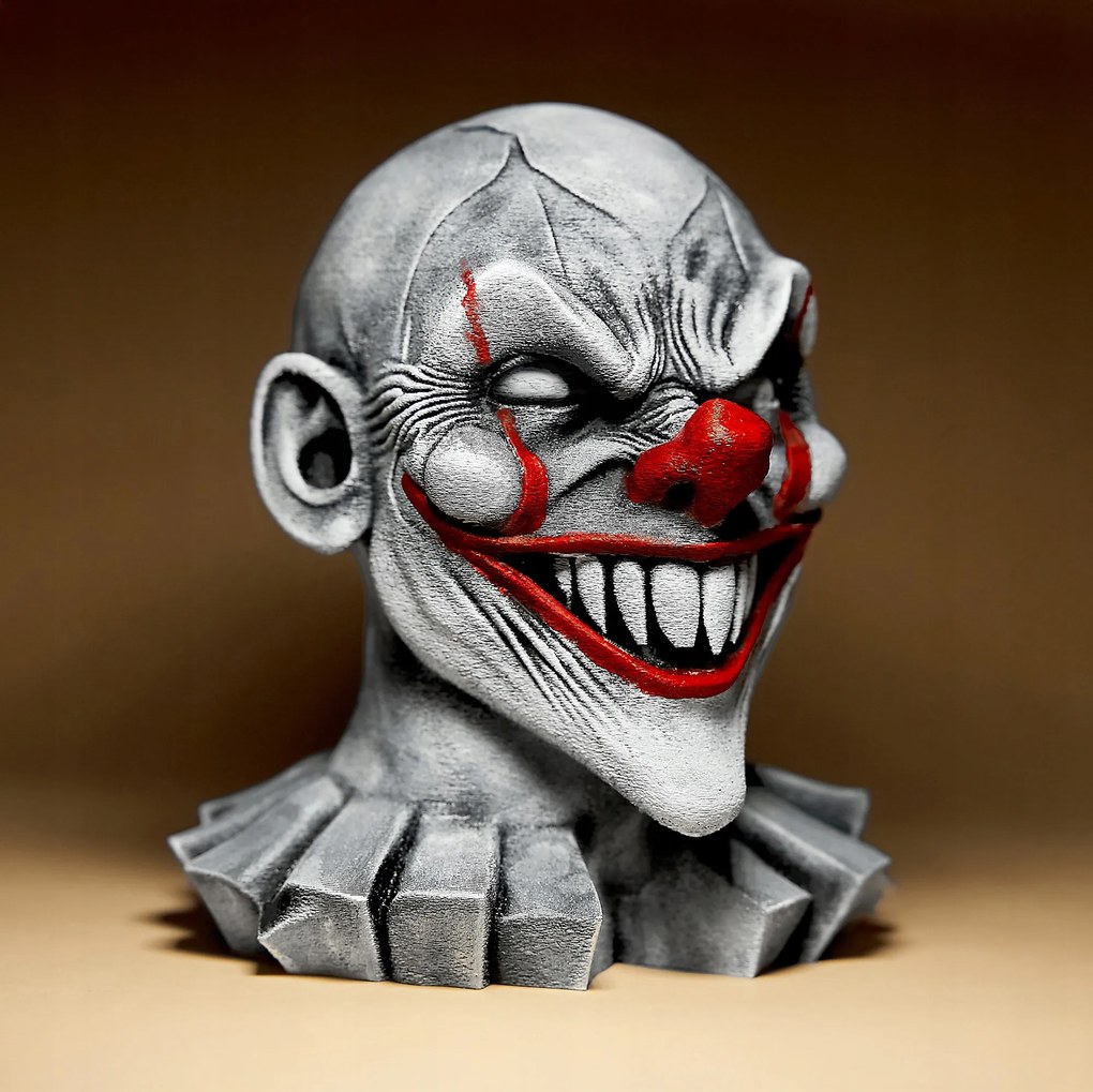 Ijesztő Bohóc Figura Dekoráció Szobor 15 cm Halloween Festett