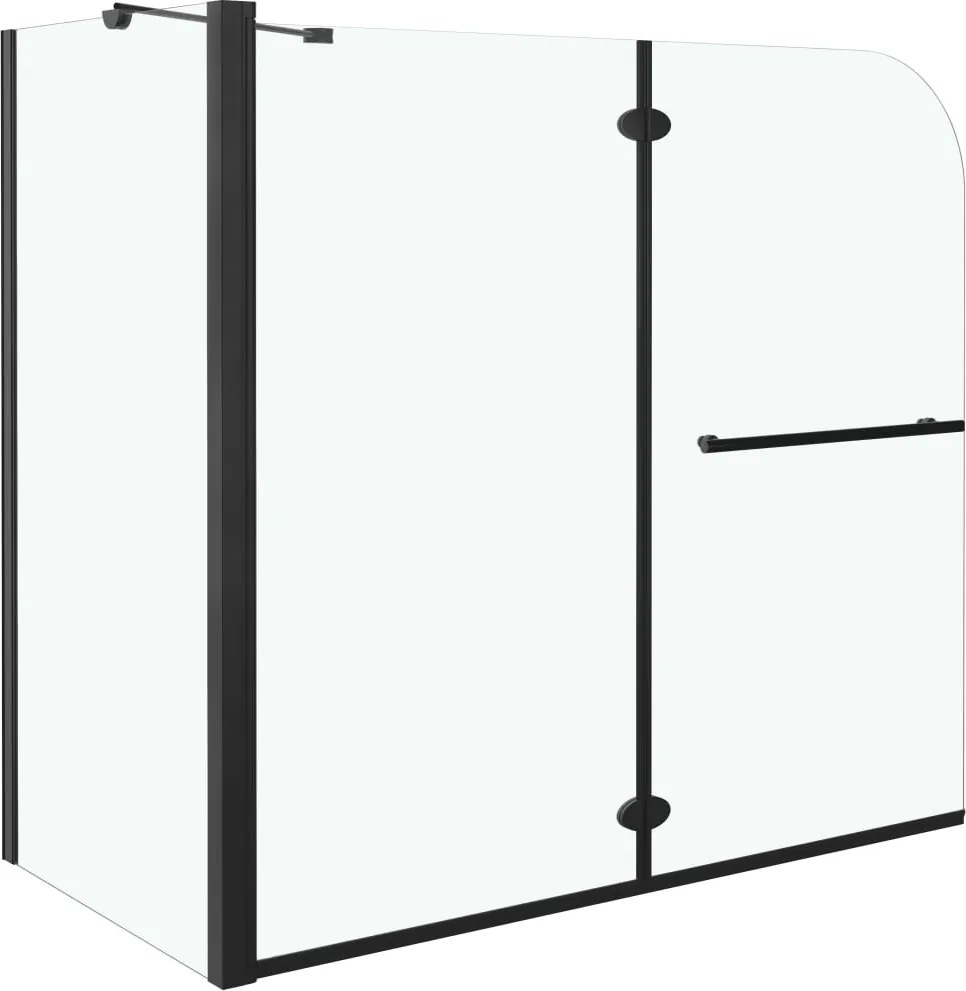 vidaXL fekete ESG zuhanykabin összecsukható ajtóval 120x68x130 cm