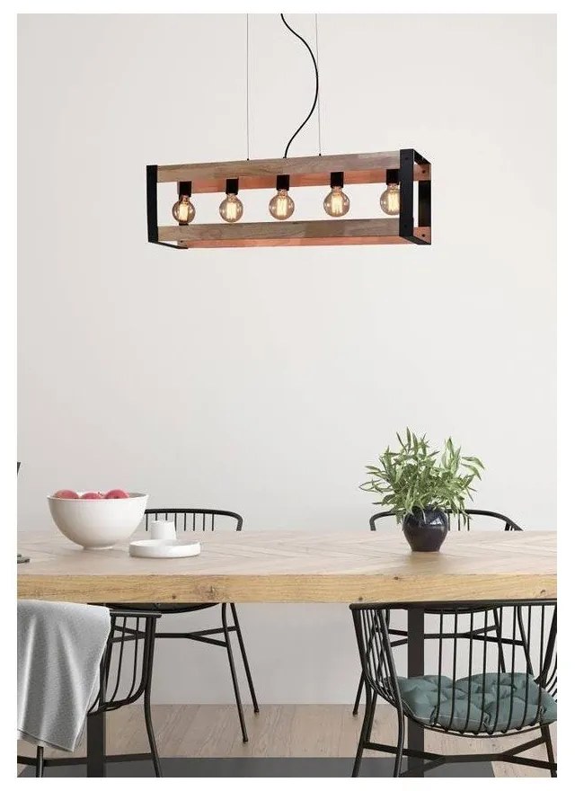 Fekete függőlámpa 20x90 cm Varna – Candellux Lighting