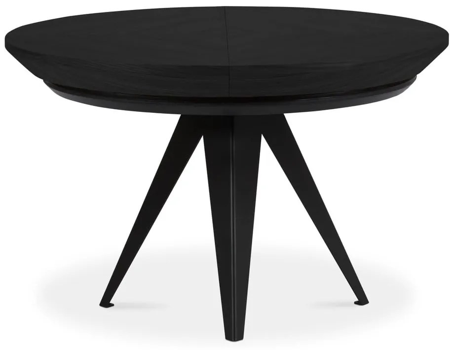Kerek bővíthető étkezőasztal fekete asztallappal hosszabbító asztallappal ø 120 cm Magnus – Windsor &amp; Co Sofas