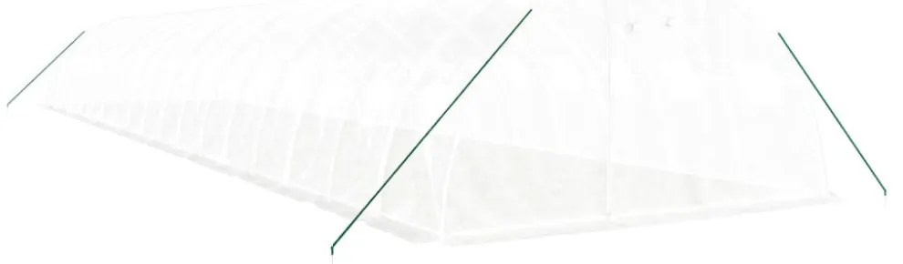fehér acélvázas melegház 72 m² 18 x 4 x 2 m