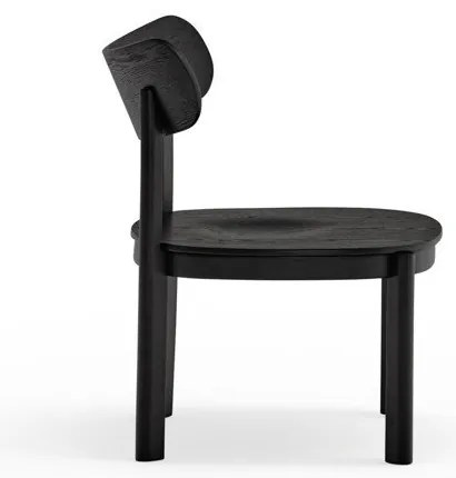 Fekete fotel kőrisfa dekorral Nara - Teulat
