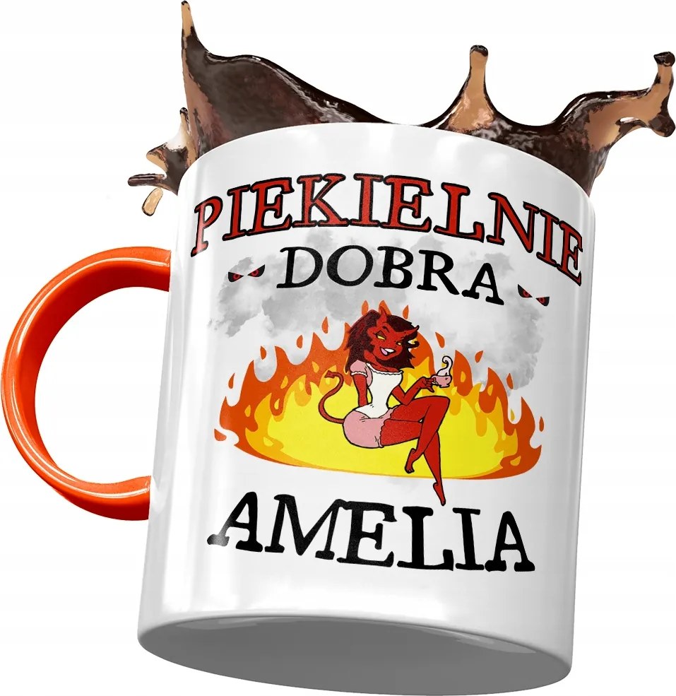 Narancssárga bögre Amelia Feleség Barátnő Nyomtatott Fotóval