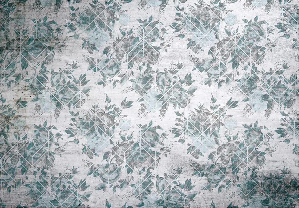 Flizelin fotótapéta Virágok rombuszokban vintage shabby chic 312x219 +ragasztó