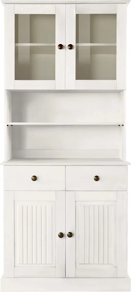 Fehér borovi fenyő tálalószekrény 181x34 cm Mille – Støraa