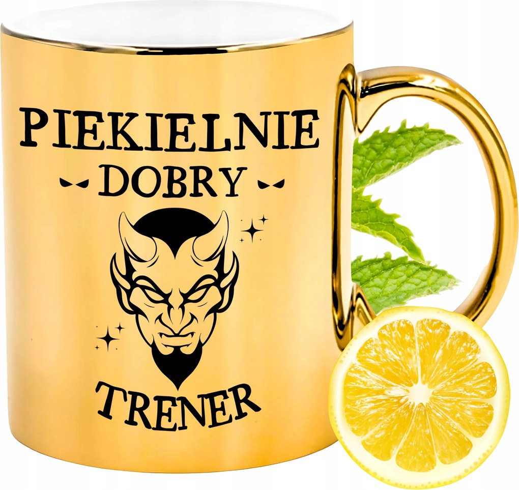 Prémium Arany Csillogó Bögre Edzőnek Ajándék Nyomtatott Fotóval