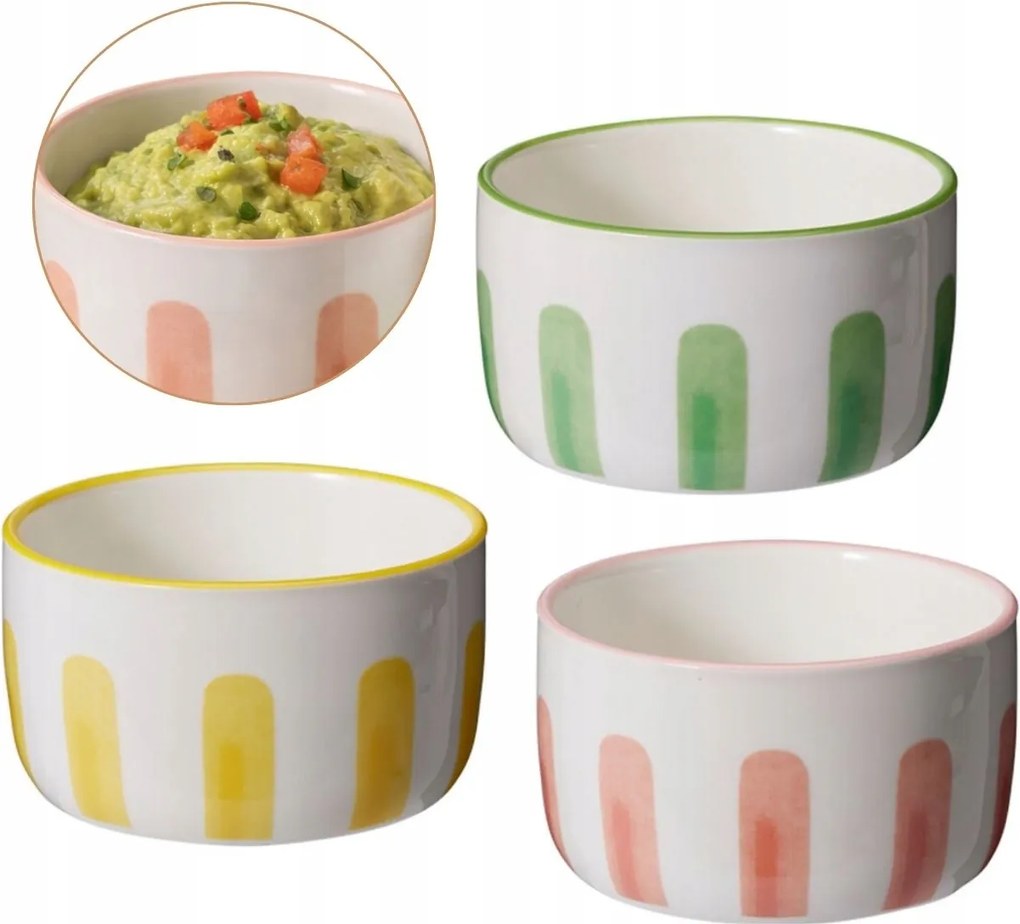 Kerámia Tálak 3DB-OS Snackekhez színes Dekoratív Tartós Tapas